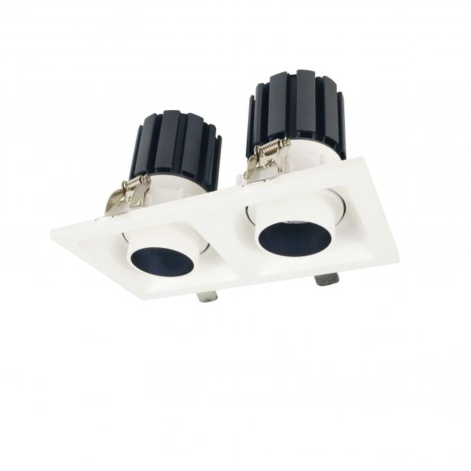 Place blanche/de noir Dimmable LED Downlights avec deux têtes AC100-240V