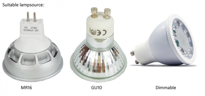 Support blanc/noir LED Downlight, support de lumière de l'alliage d'aluminium LED