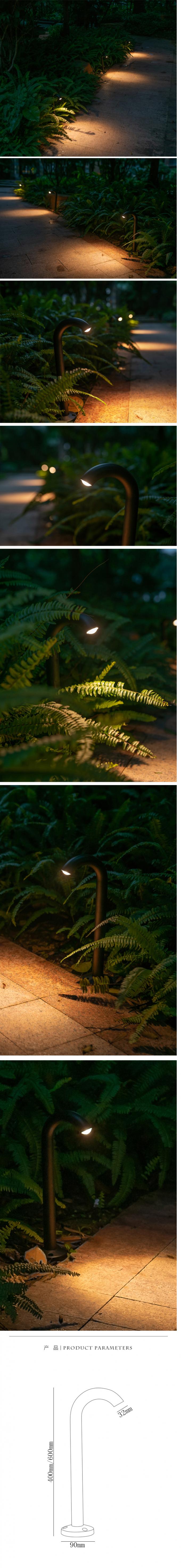 Lampe extérieure de pelouse de la borne LED d'ÉPI avec le corps 100-240V de lampe d'alliage d'aluminium